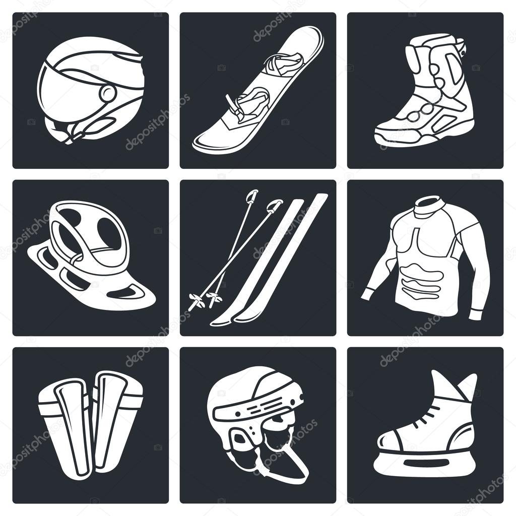 Winter sports icons