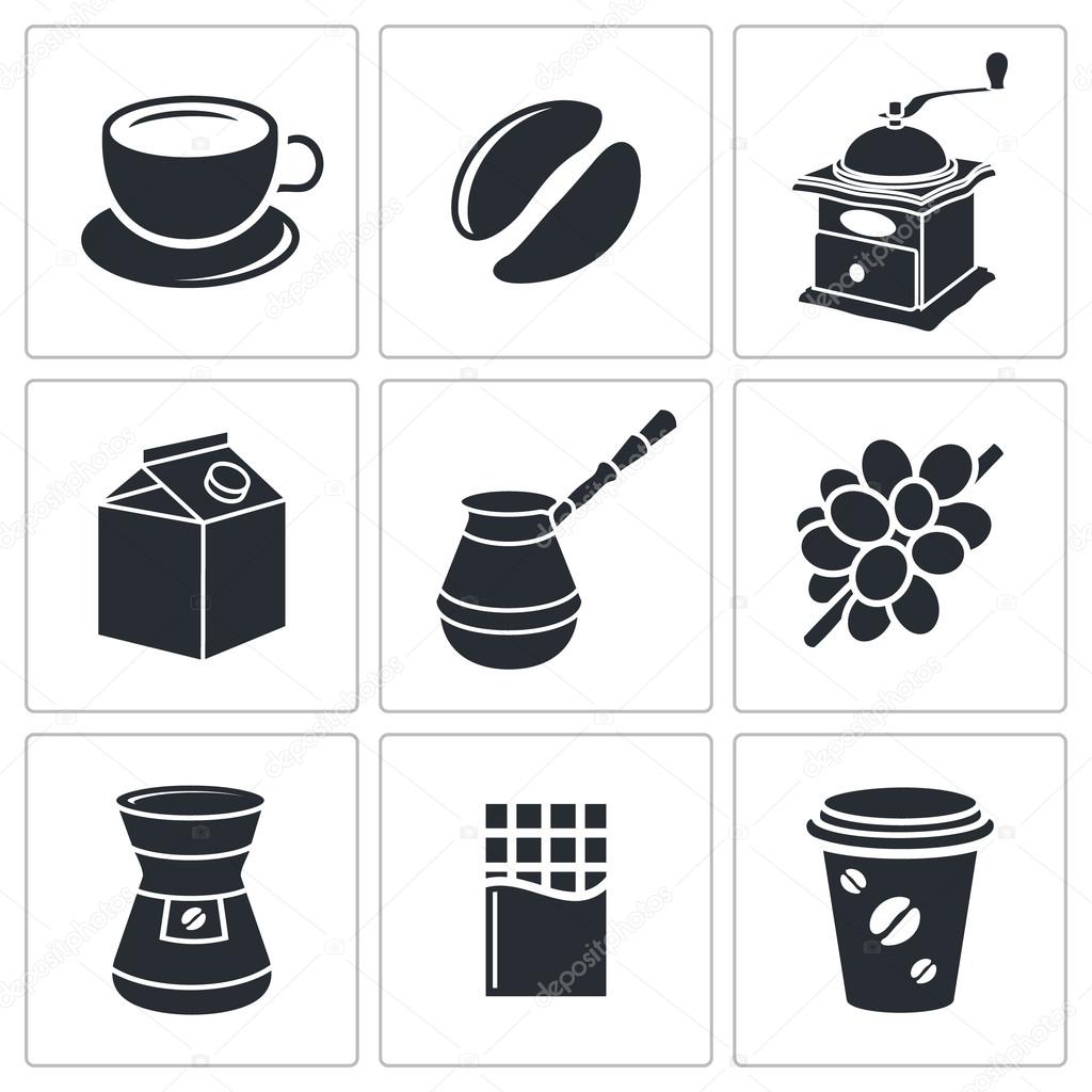 Coffee drinking icon collection