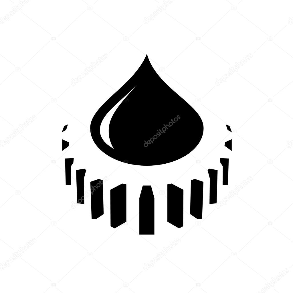 Abstract oil industry sign. Branding identity corporate logo isolated on white background