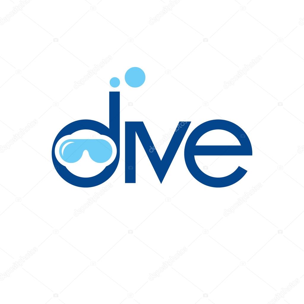 Diving, snorkeling   sign. Branding identity corporate logo isolated on white background