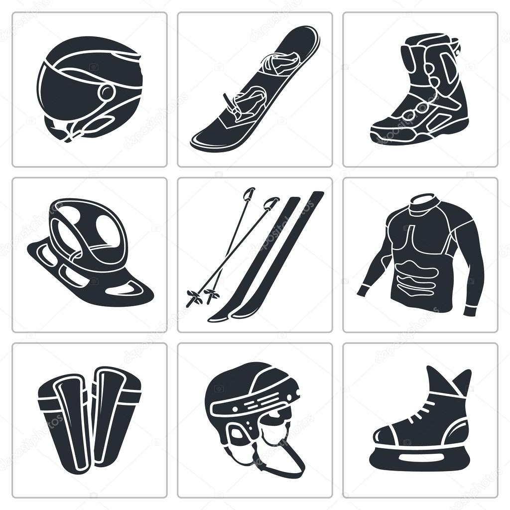Winter sports icons