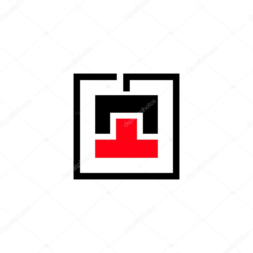 Loading and unloading of goods  sign. Branding identity corporate logo isolated on white background