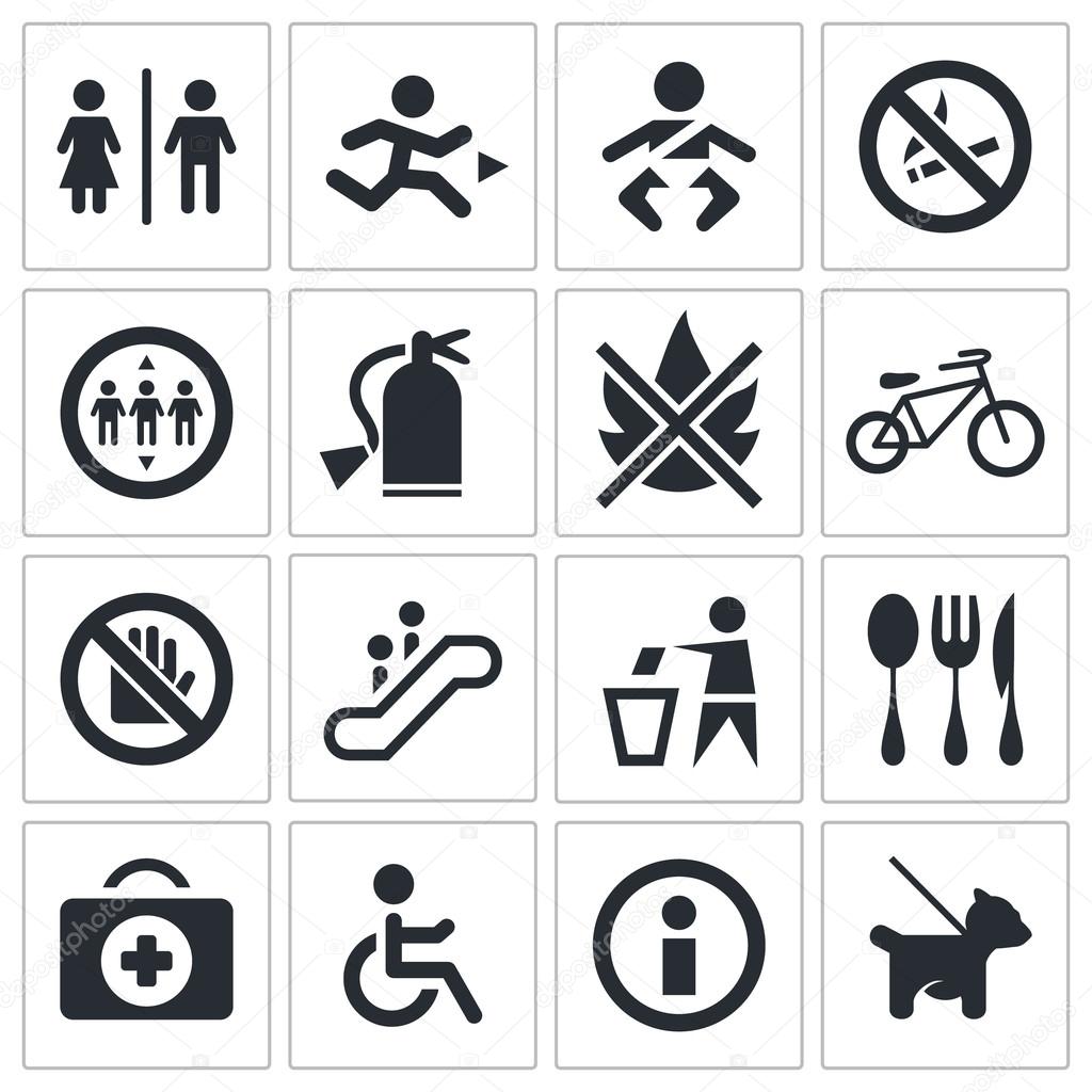 International signs icon set