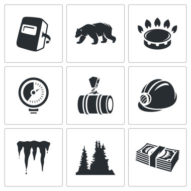 Gaz transit Icons Set