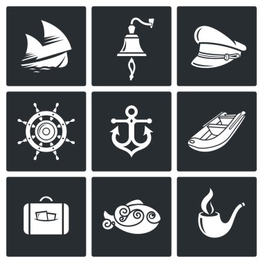Deniz yolculuğu Icons Set