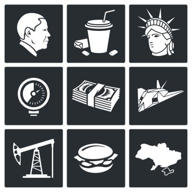 ABD politikası Icons Set
