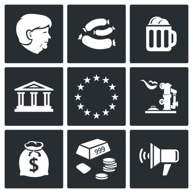 Germany and  European Union Icons set clipart