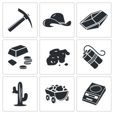 Altına hücum Icons Set