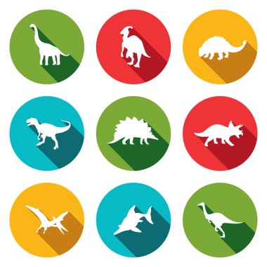 Dinosaurs  icons set clipart