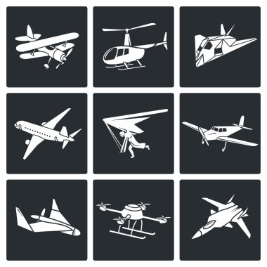 Aaircrafts, hava Icons Set