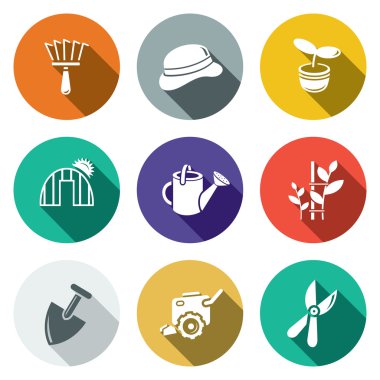 Bahçe, flora Icon set