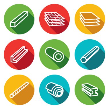 Metalurji ürünleri Icons collection