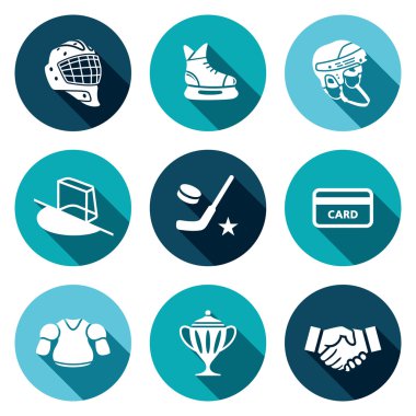 Hokey oyun Icons set