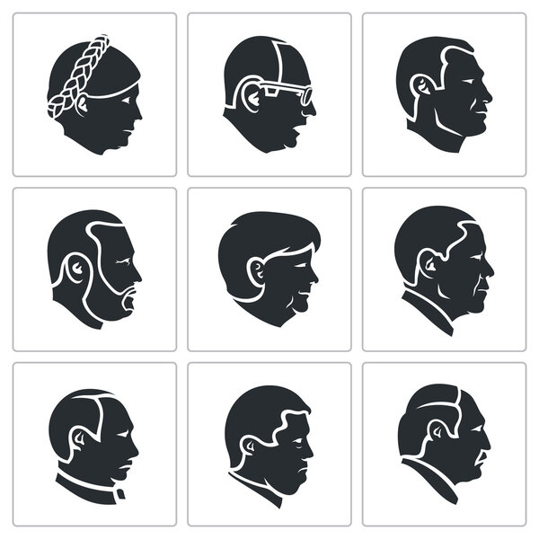 People heads  Icons Set