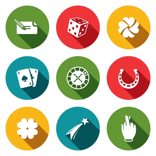 Gambling and fortune icons collection — Stock Vector