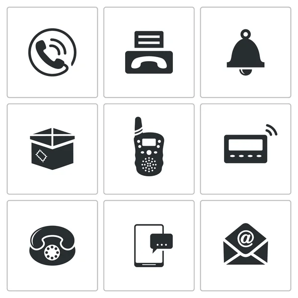 İletişim teknolojisi Icons set — Stok Vektör