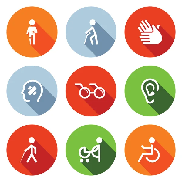 Disability, handicap   Icons Set — Stock Vector