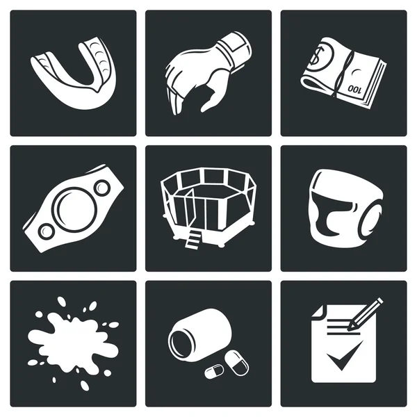 Conjunto de iconos de artes marciales — Vector de stock