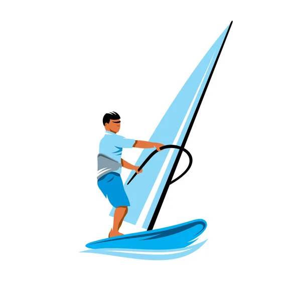 Windsurfen sport teken — Stockvector