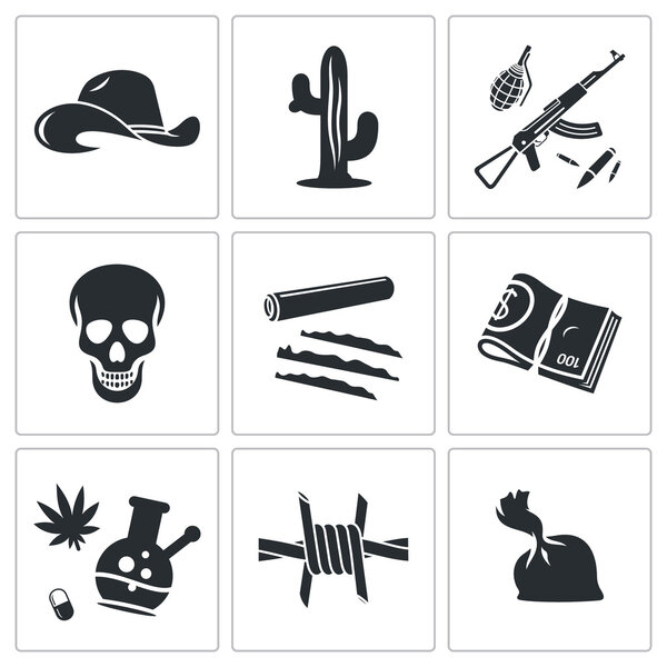 Mexican cartel  Icons Set