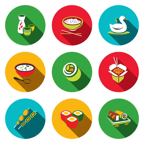 Set de iconos de rollos de sushi — Archivo Imágenes Vectoriales