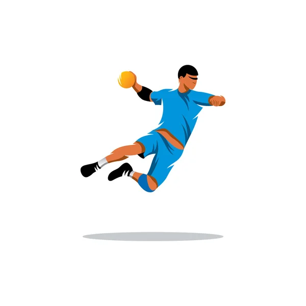 Firma jugador de balonmano — Vector de stock