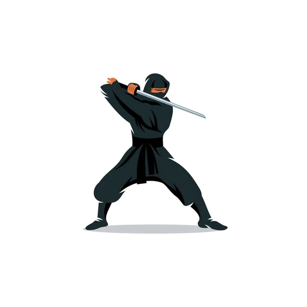 Ninja combattant signe — Image vectorielle