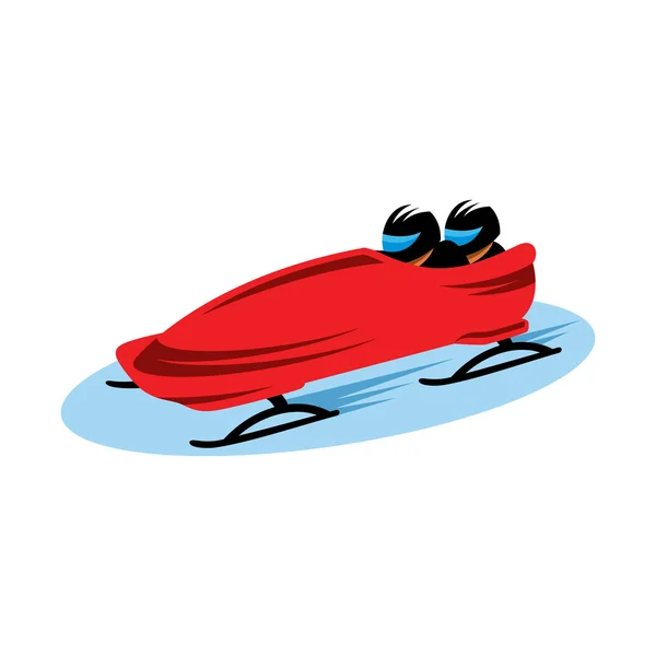 Signe sportif de bobsleigh — Image vectorielle