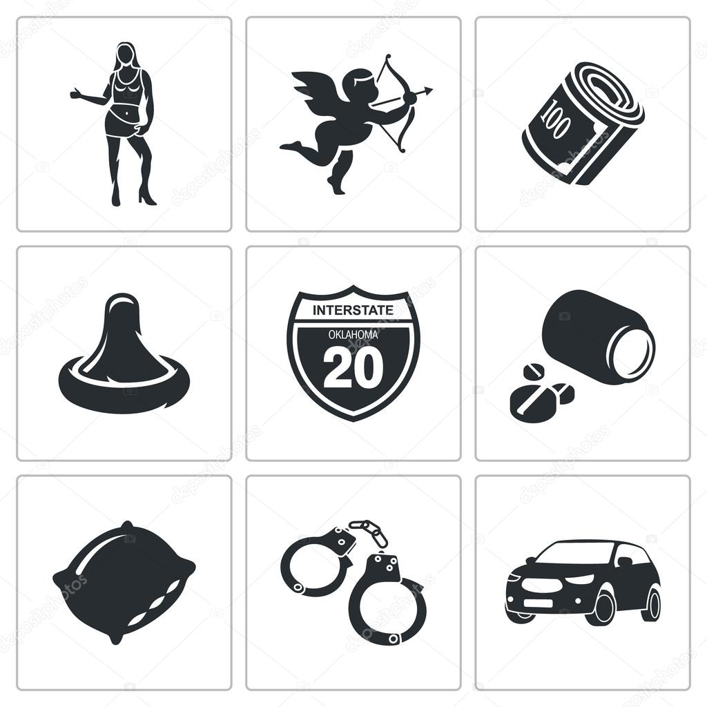 Prostitution Icons Set Stock Vector Image By ©steinar14 69208253
