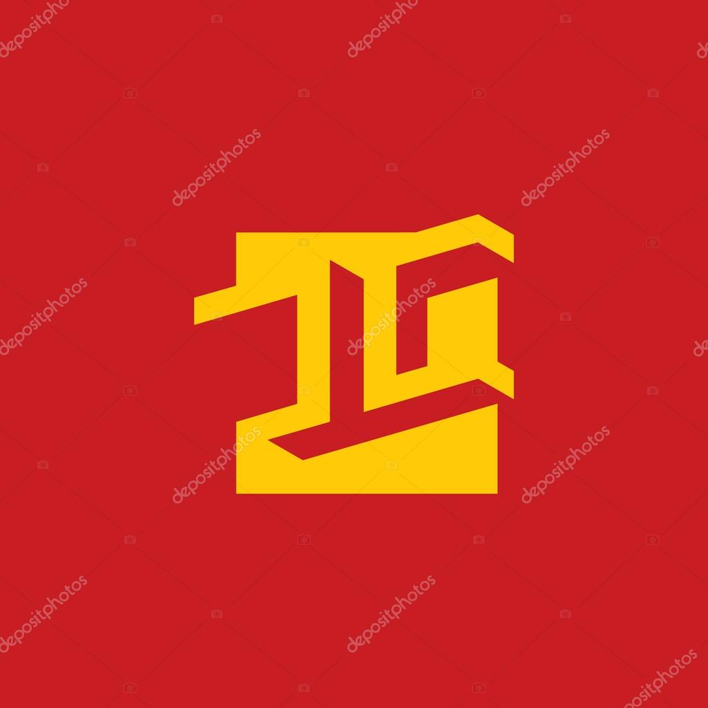 Sign of  letter J and C icon. Branding Identity Corporate logo design template Isolated on a red background