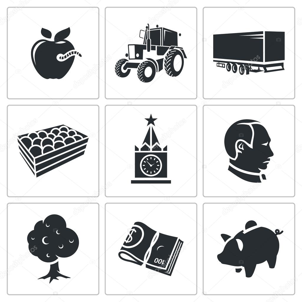 Agriculture business  Icons Set