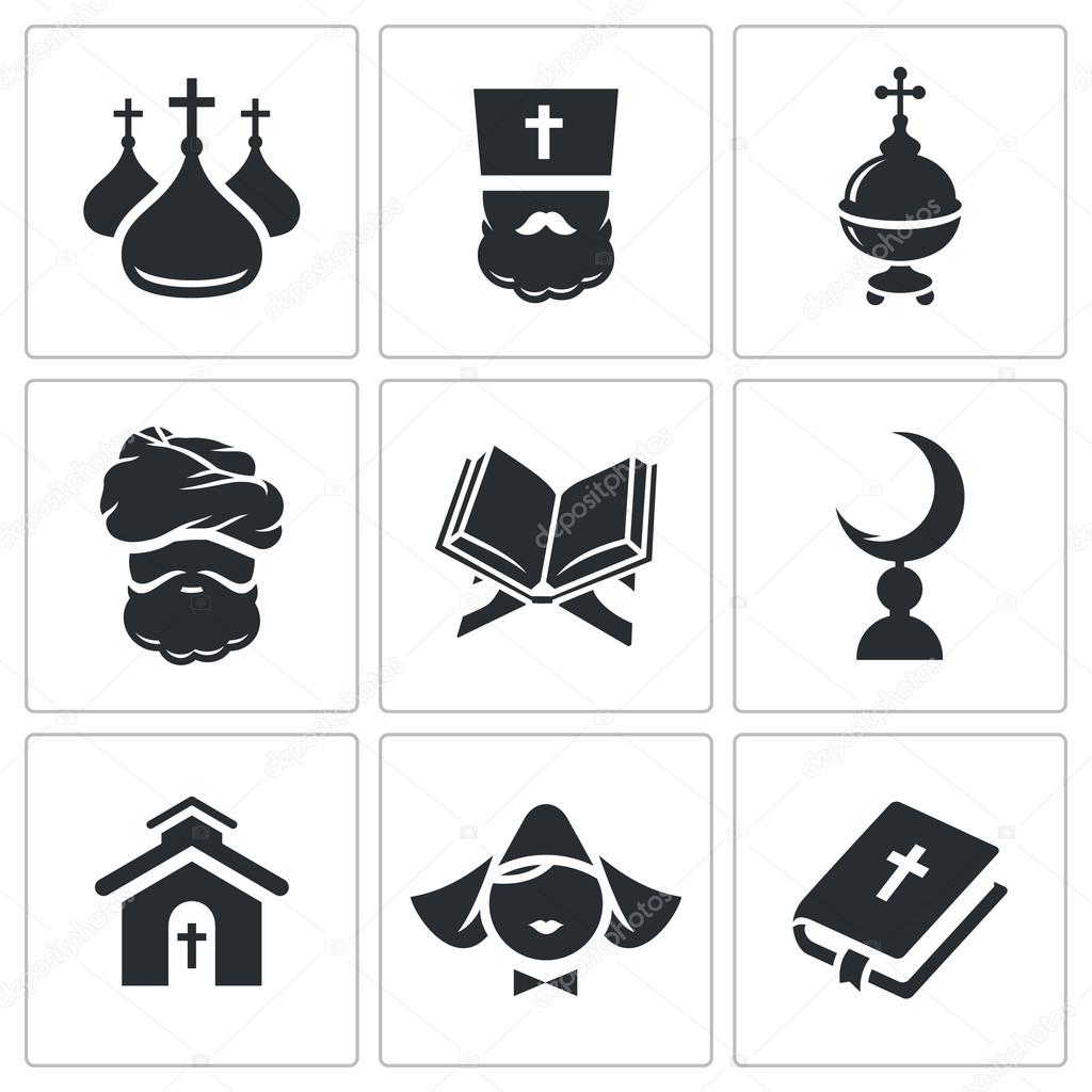 Religion confessions Icon set
