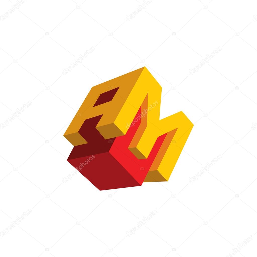Sign  letter A and M icon