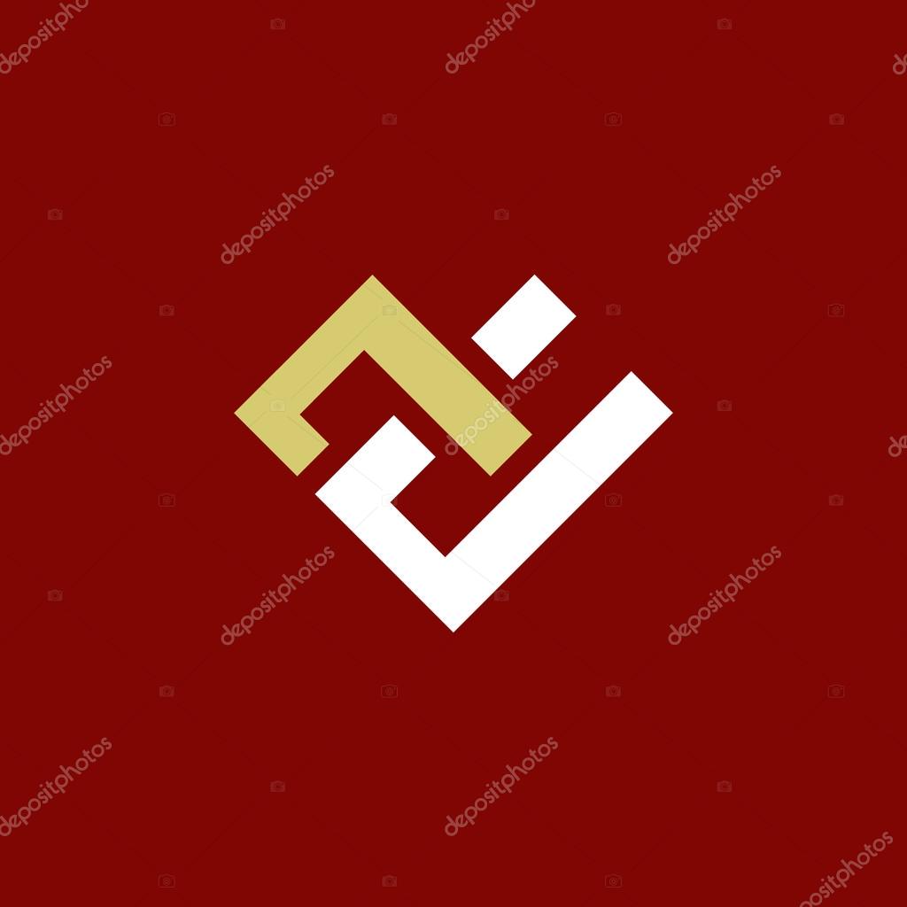 Sign  letter V icon. Branding identity corporate logo isolated on red background