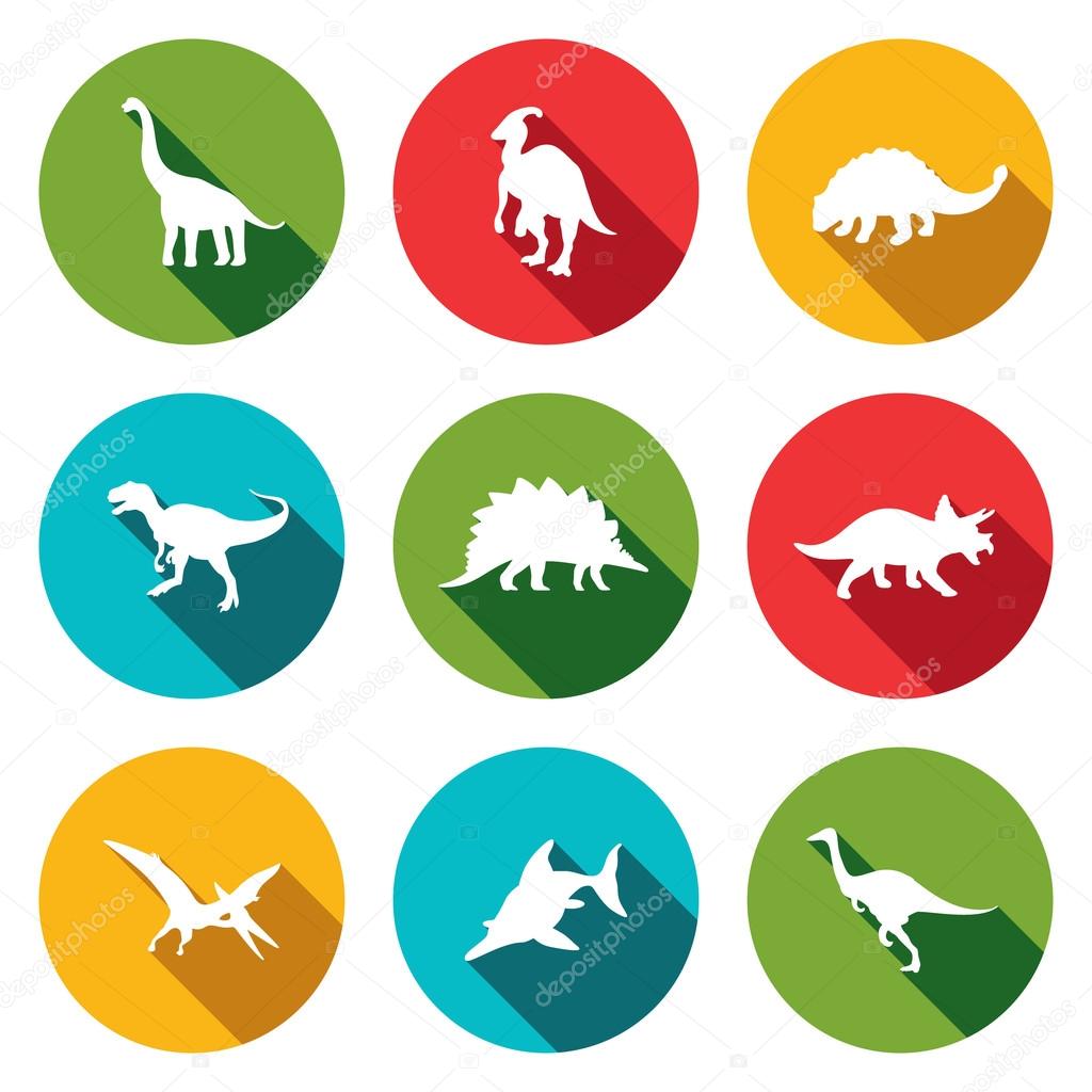 Dinosaurs  icons set
