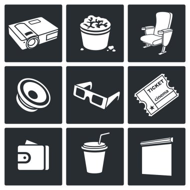 Sinema Salonu Icons Set