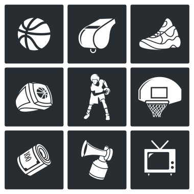 Basketbol spor Icons Set
