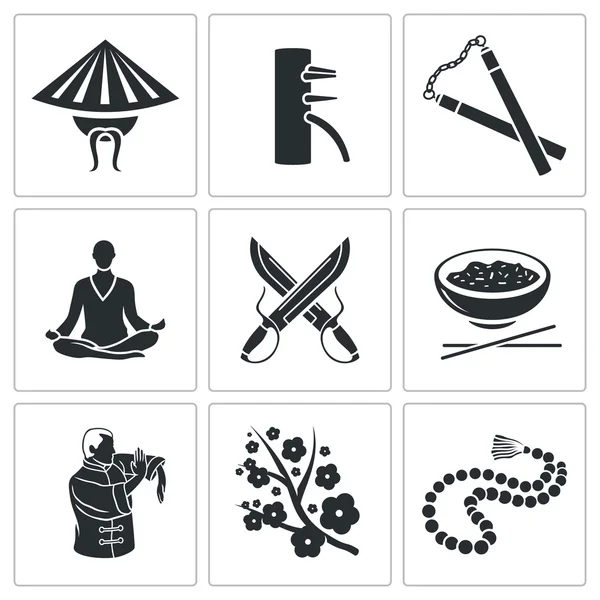 Martial Arts  Icons Set — Stock Vector