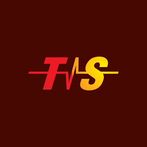 Signo de la letra T y S icono — Vector de stock