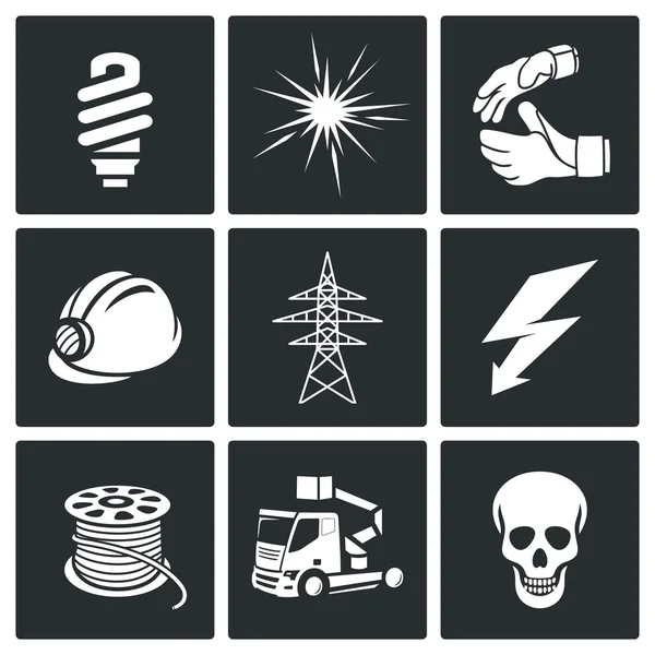 Electrical Company Icons set — Stock Illustration Electrical Company Icons set Royalty Free Stock Vectors