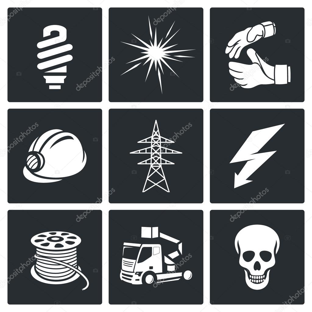 Electrical Company Icons set