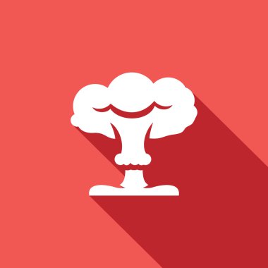 Mushroom cloud, nuclear explosion icon. clipart