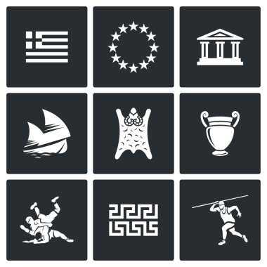 Yunanistan seyahat simgeler.