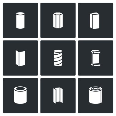 Metalurji ürünleri Vector Icons Set
