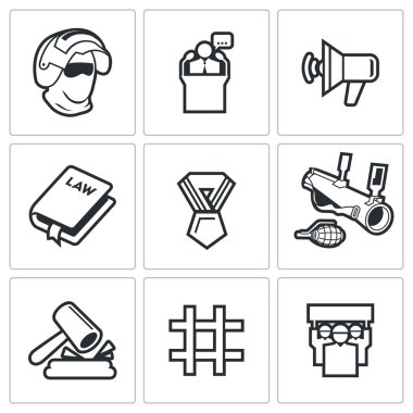 Armed revolution icons. clipart