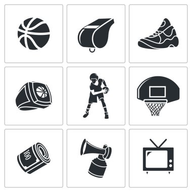 Basketbol spor Icons Set