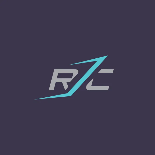 Signo de letras R y C logo — Vector de stock