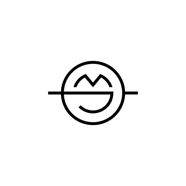 Signo de la letra J y M logo — Vector de stock