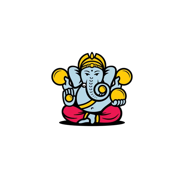 Dieu hindou icône Ganesha — Image vectorielle