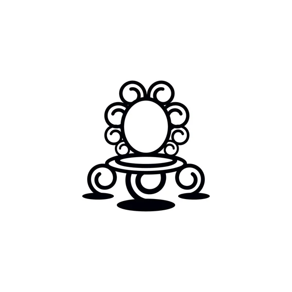 Винтажное кресло, логотип трона — стоковый вектор